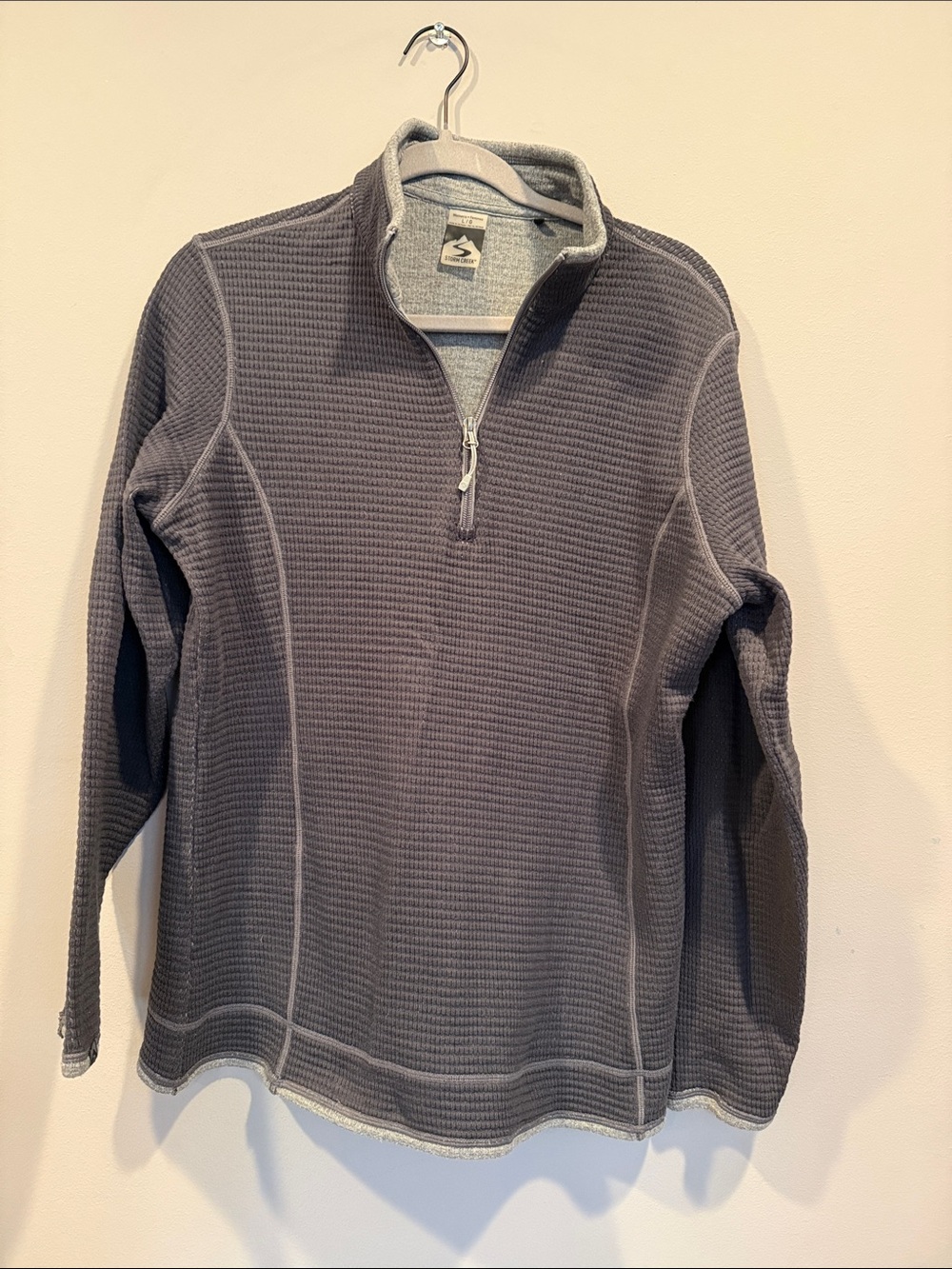 Stone Creek Womens maverick Quarter-Zip Waffle Knit Pullover. Large